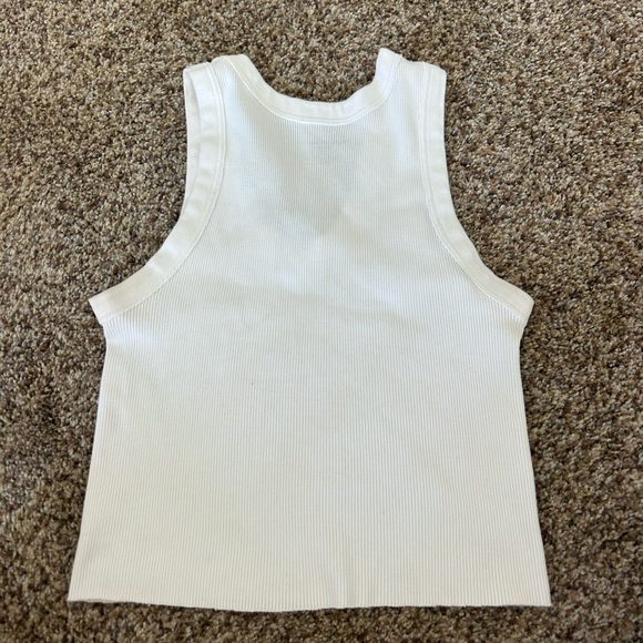 White Ribbed Tank Top - Picture 2 of 2